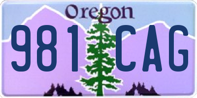 OR license plate 981CAG