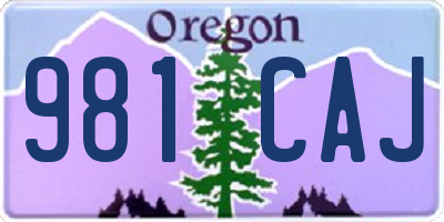 OR license plate 981CAJ