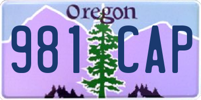 OR license plate 981CAP