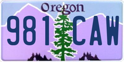 OR license plate 981CAW