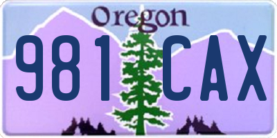 OR license plate 981CAX