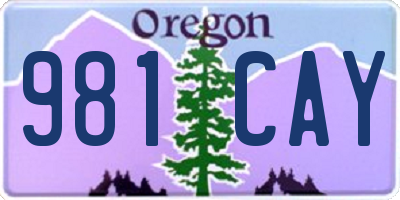 OR license plate 981CAY