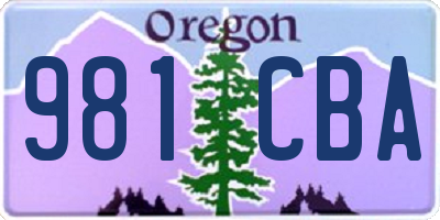 OR license plate 981CBA