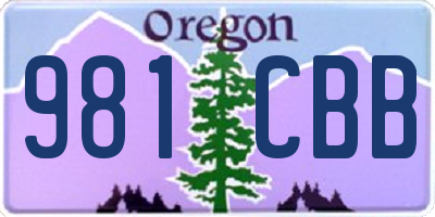 OR license plate 981CBB