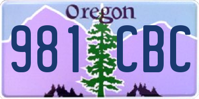 OR license plate 981CBC