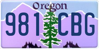 OR license plate 981CBG