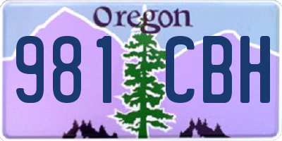 OR license plate 981CBH