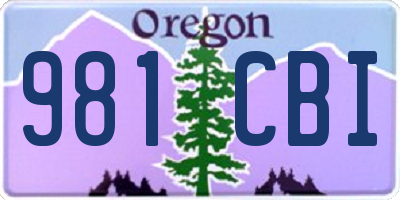 OR license plate 981CBI