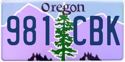 OR license plate 981CBK