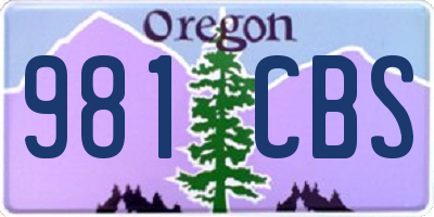 OR license plate 981CBS