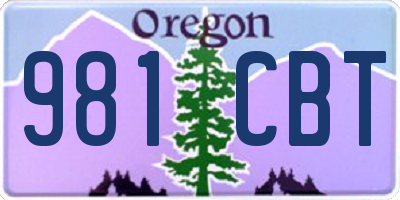 OR license plate 981CBT