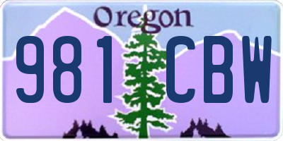 OR license plate 981CBW