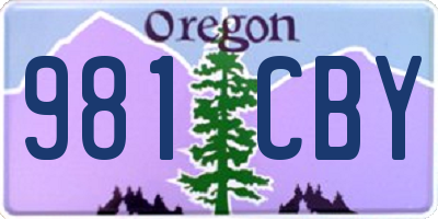 OR license plate 981CBY