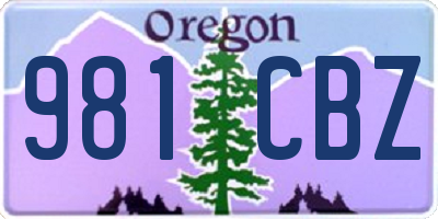 OR license plate 981CBZ