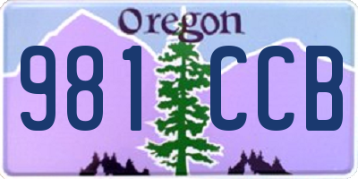 OR license plate 981CCB