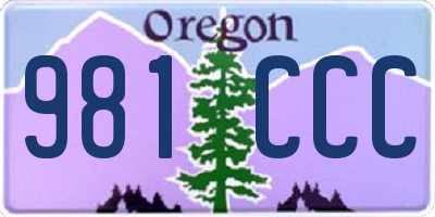 OR license plate 981CCC
