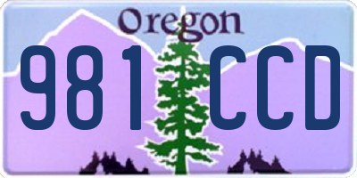 OR license plate 981CCD