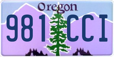 OR license plate 981CCI