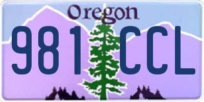 OR license plate 981CCL