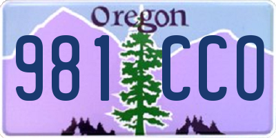 OR license plate 981CCO