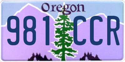 OR license plate 981CCR