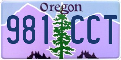 OR license plate 981CCT