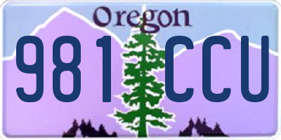 OR license plate 981CCU