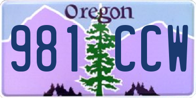 OR license plate 981CCW