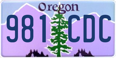 OR license plate 981CDC