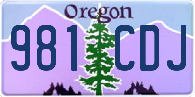 OR license plate 981CDJ