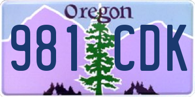 OR license plate 981CDK