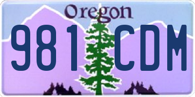 OR license plate 981CDM