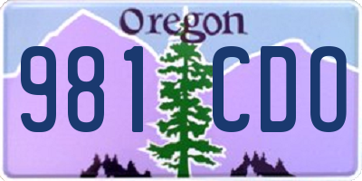 OR license plate 981CDO