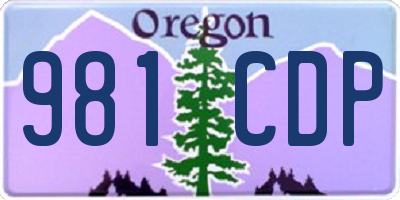 OR license plate 981CDP
