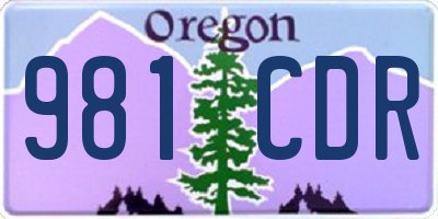 OR license plate 981CDR