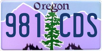 OR license plate 981CDS