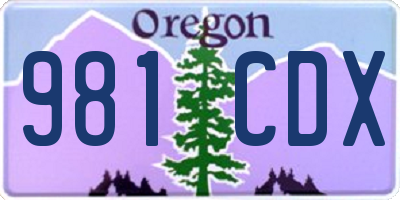 OR license plate 981CDX