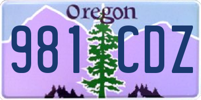 OR license plate 981CDZ