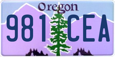 OR license plate 981CEA