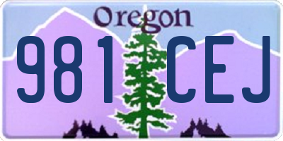 OR license plate 981CEJ
