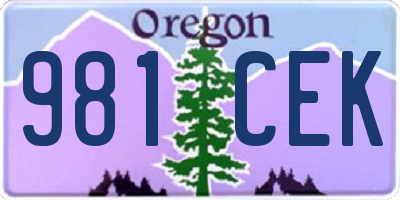 OR license plate 981CEK