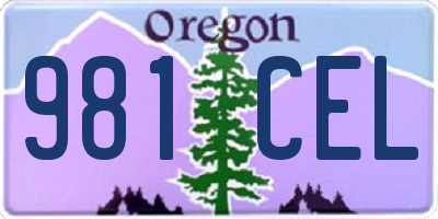 OR license plate 981CEL
