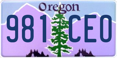OR license plate 981CEO