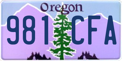 OR license plate 981CFA