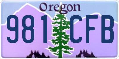 OR license plate 981CFB