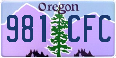 OR license plate 981CFC