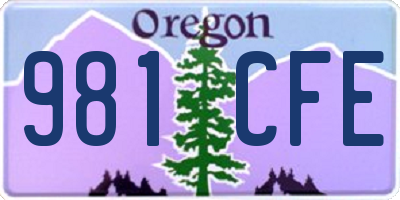 OR license plate 981CFE
