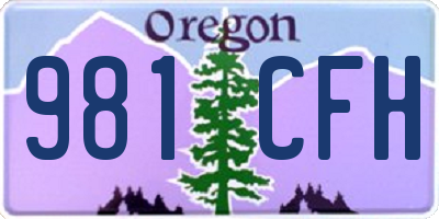 OR license plate 981CFH