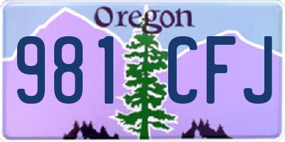 OR license plate 981CFJ