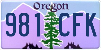 OR license plate 981CFK